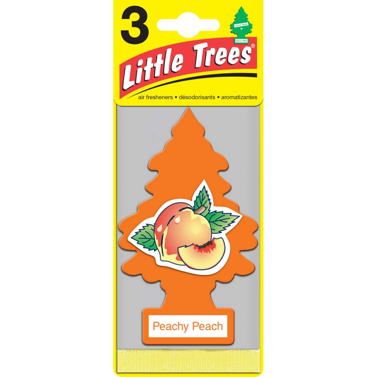Little Trees Hanging Air Freshener, Peachy Peach, 3-pk