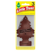 Little Trees Hanging Air Freshener, Leather, 3-pk Front_Flat