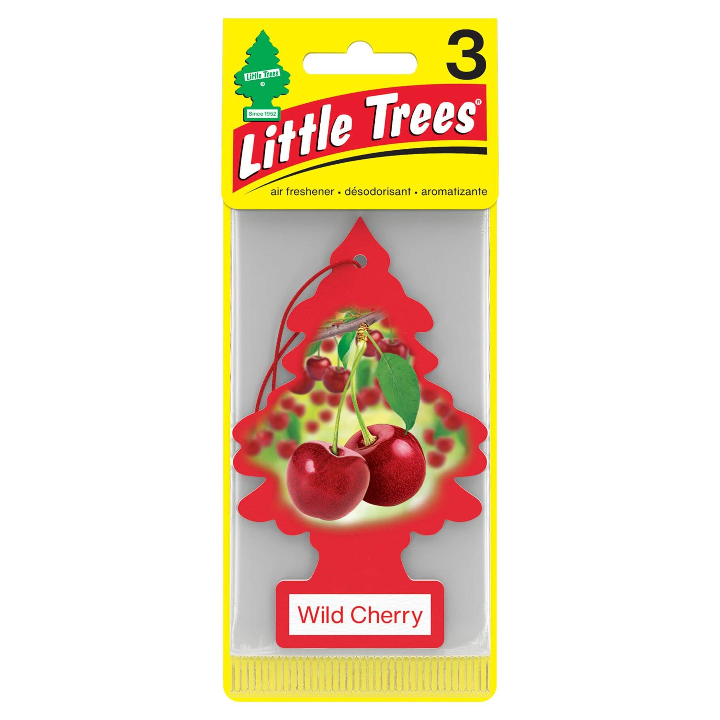 Little Trees Hanging Air Freshener, Wild Cherry, 3-pk Front_Flat