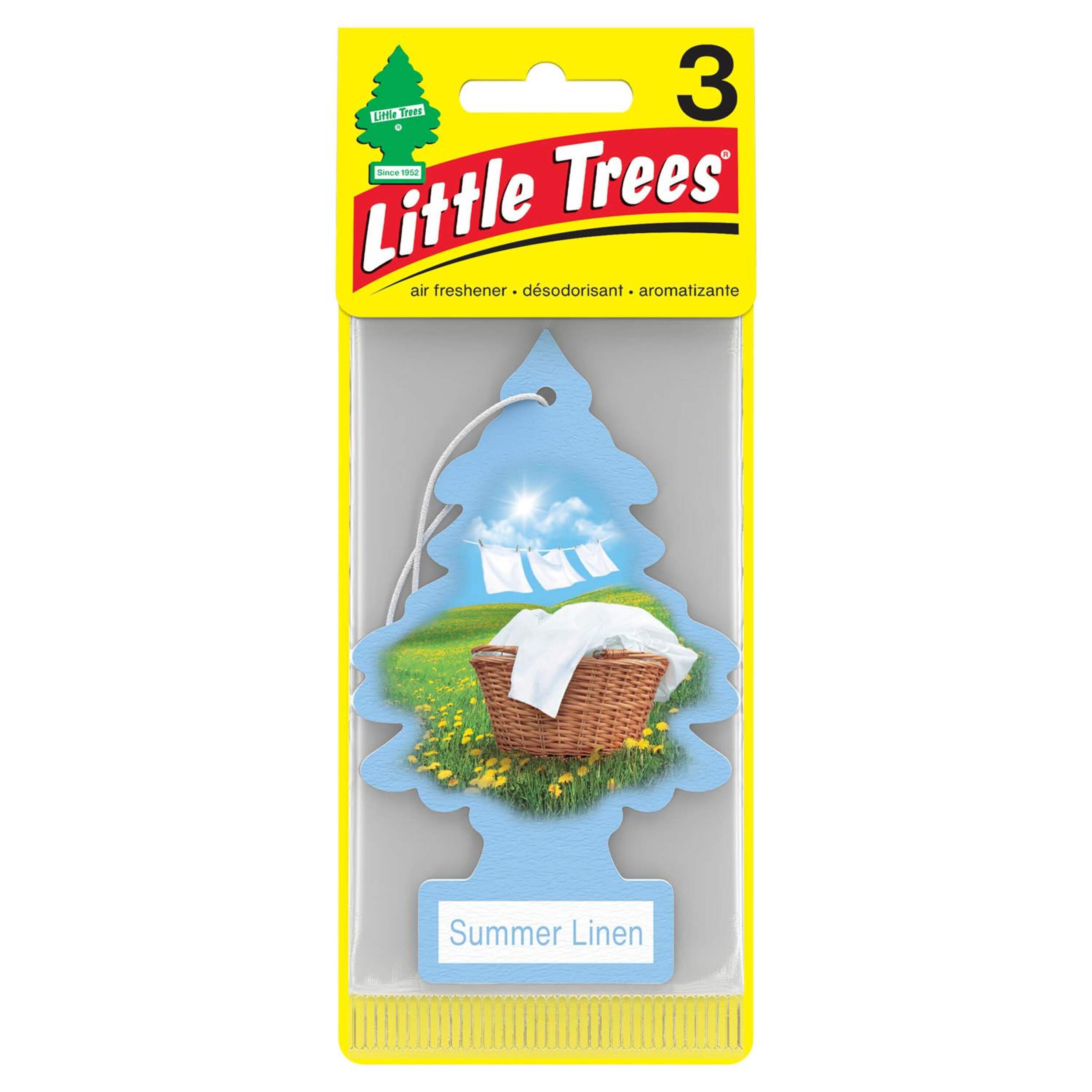 Little Trees Hanging Air Freshener, Summer Linen, 3-pk Front_Flat