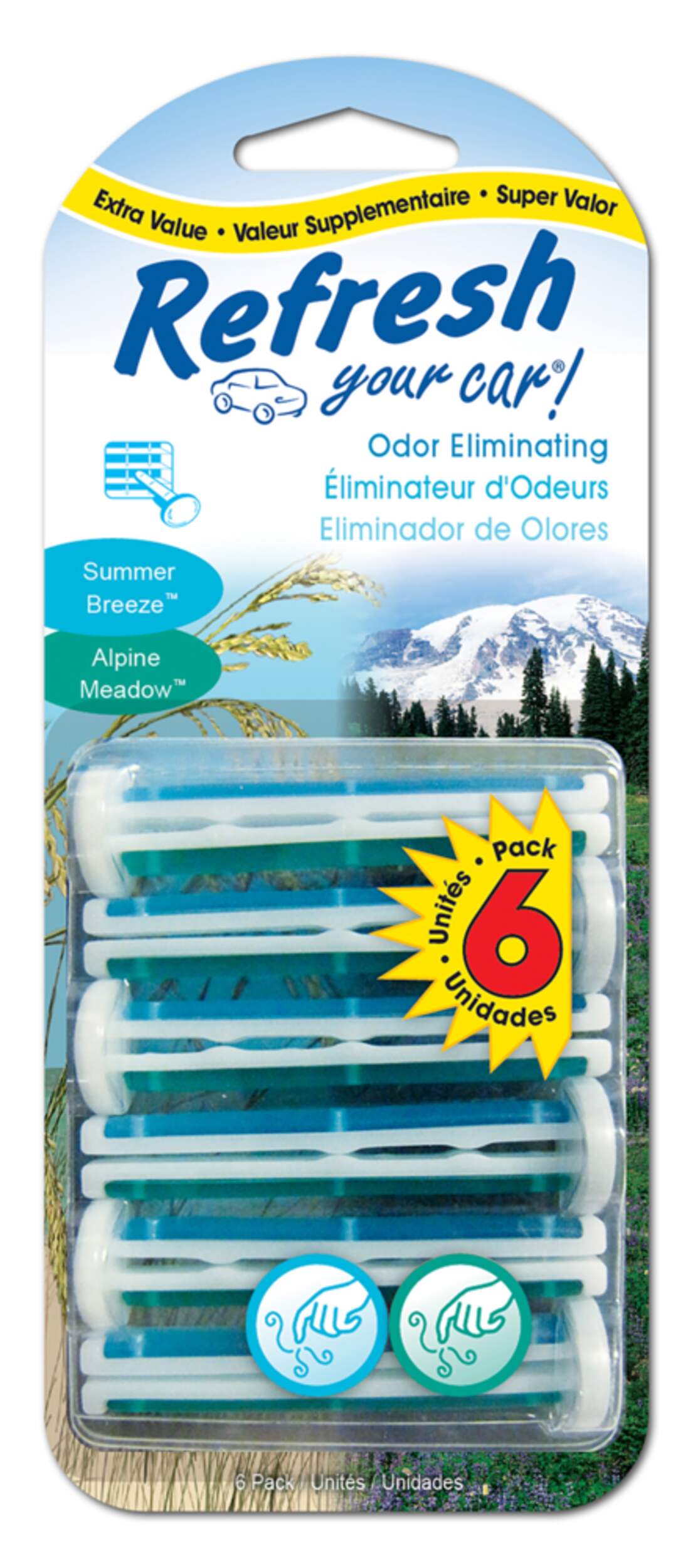 Refresh Vent Stick Air Freshener, 6-pk Front_Flat