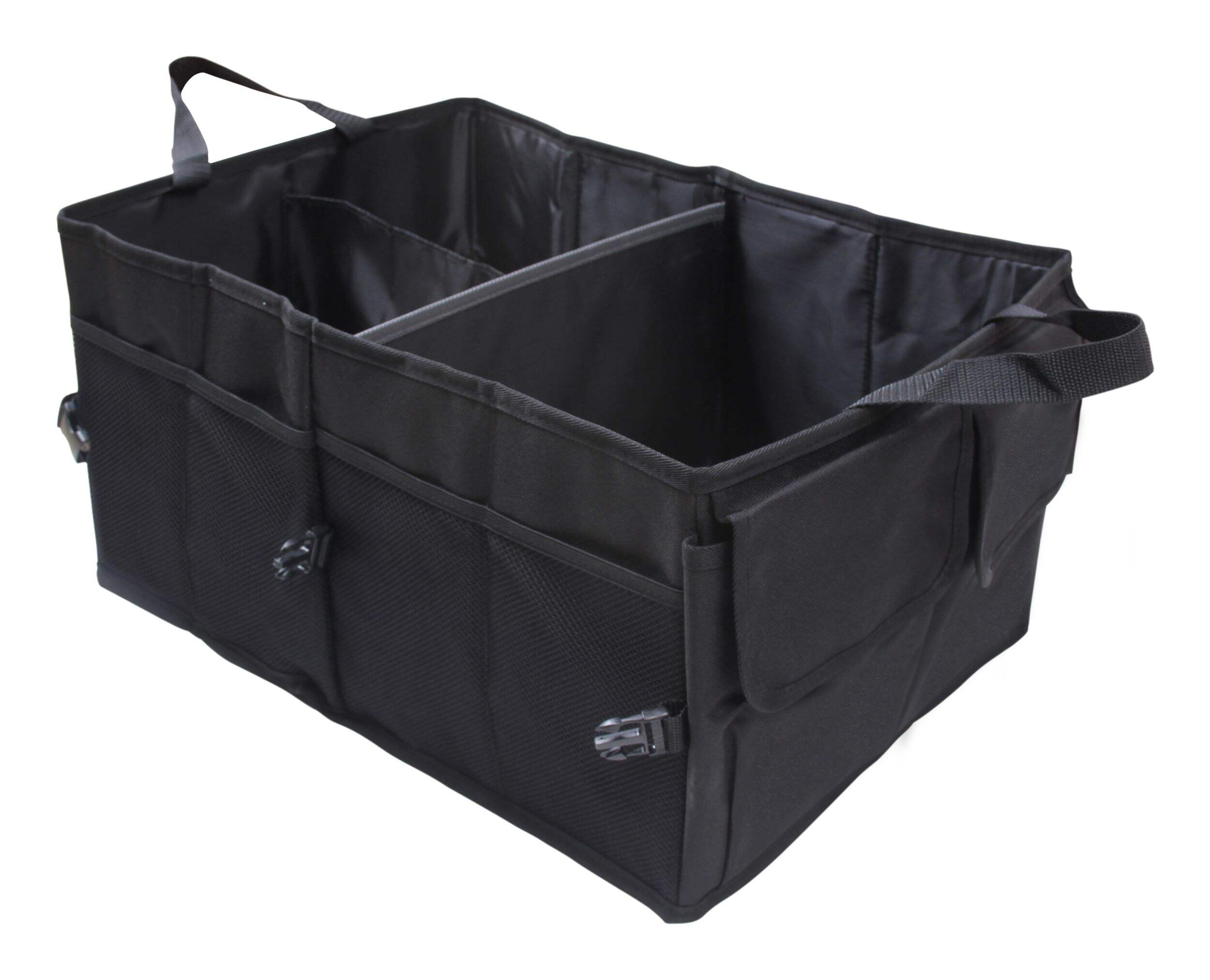 AutoTrends Folding Cargo Bag Trunk Organizer for Car, Black Front_Angled_Left