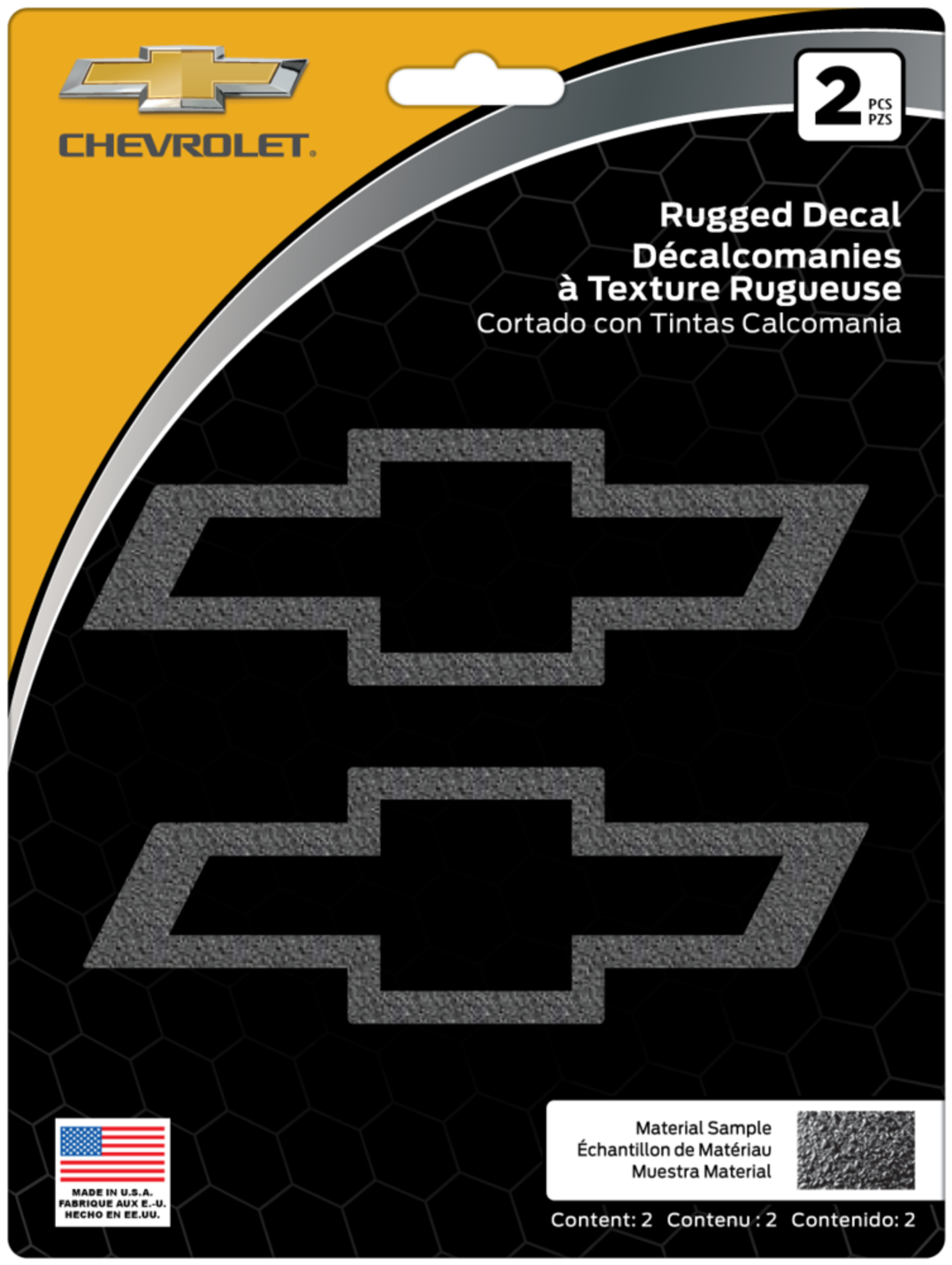 Décalcomanie en vinyle Chevy Chroma robuste, paq. 2 Front_Flat