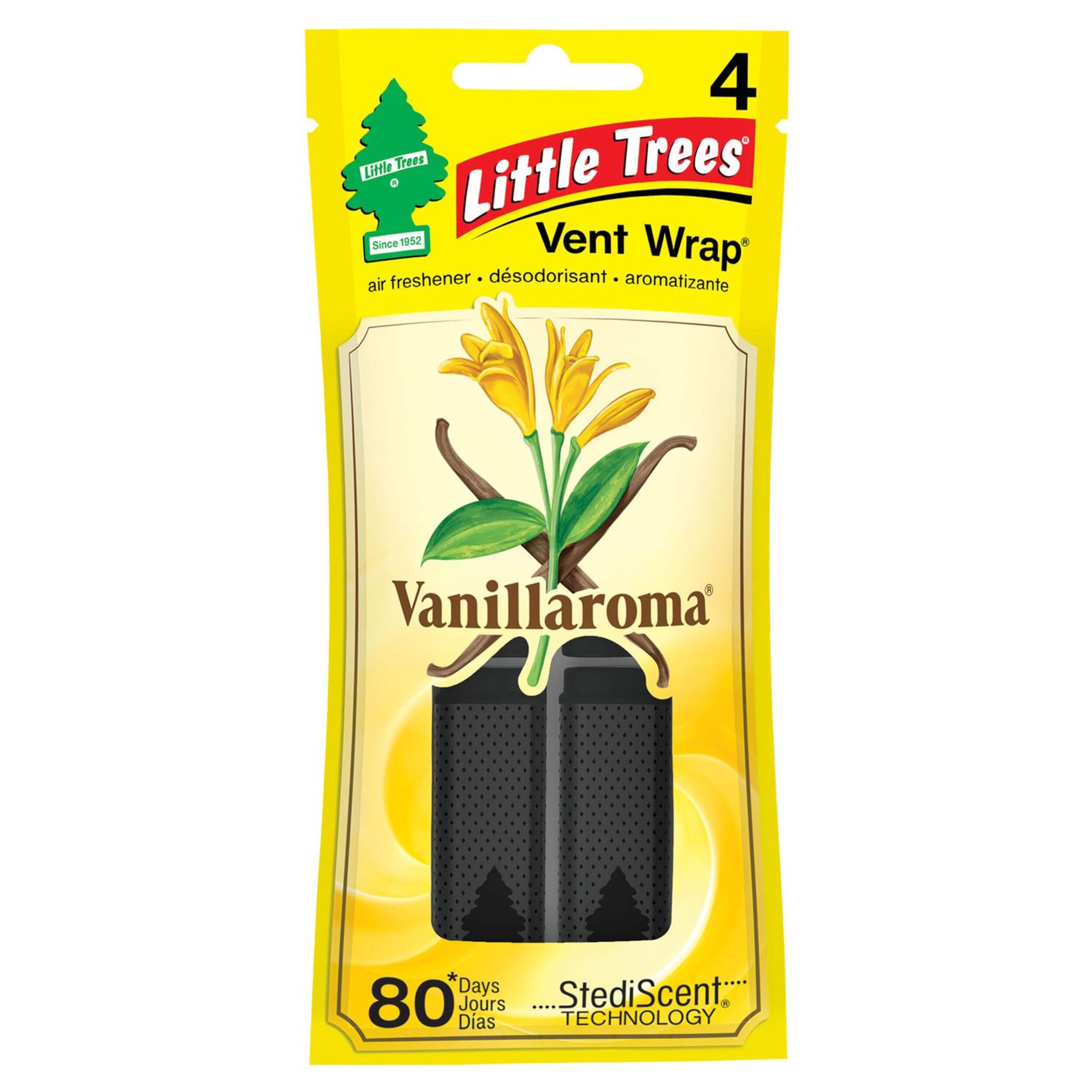Little Trees Vent Wrap Air Freshener, Vanillaroma, 4-pk Front_Flat