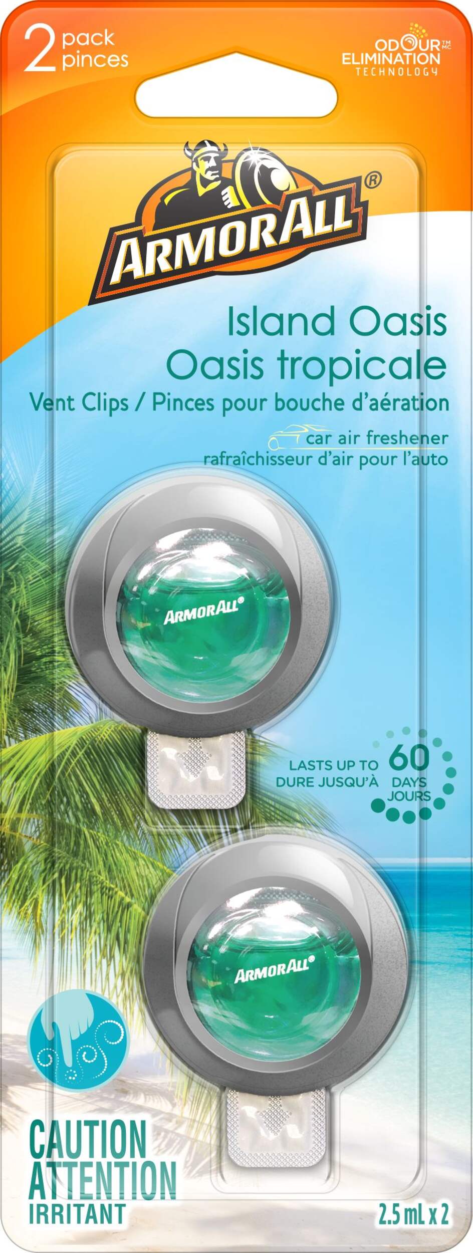 Pince pour bouche d'air Armor All, oasis tropicale, 2,5 mL Front_Flat