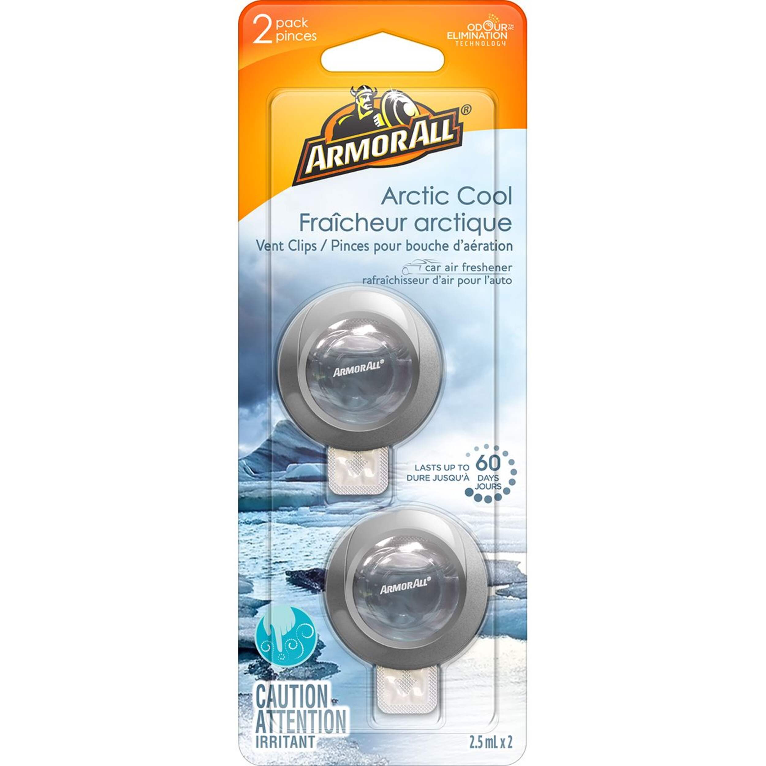 Pince pour bouche d'air Armor All, fraîcheur arctique 2,5 mL Front_Flat