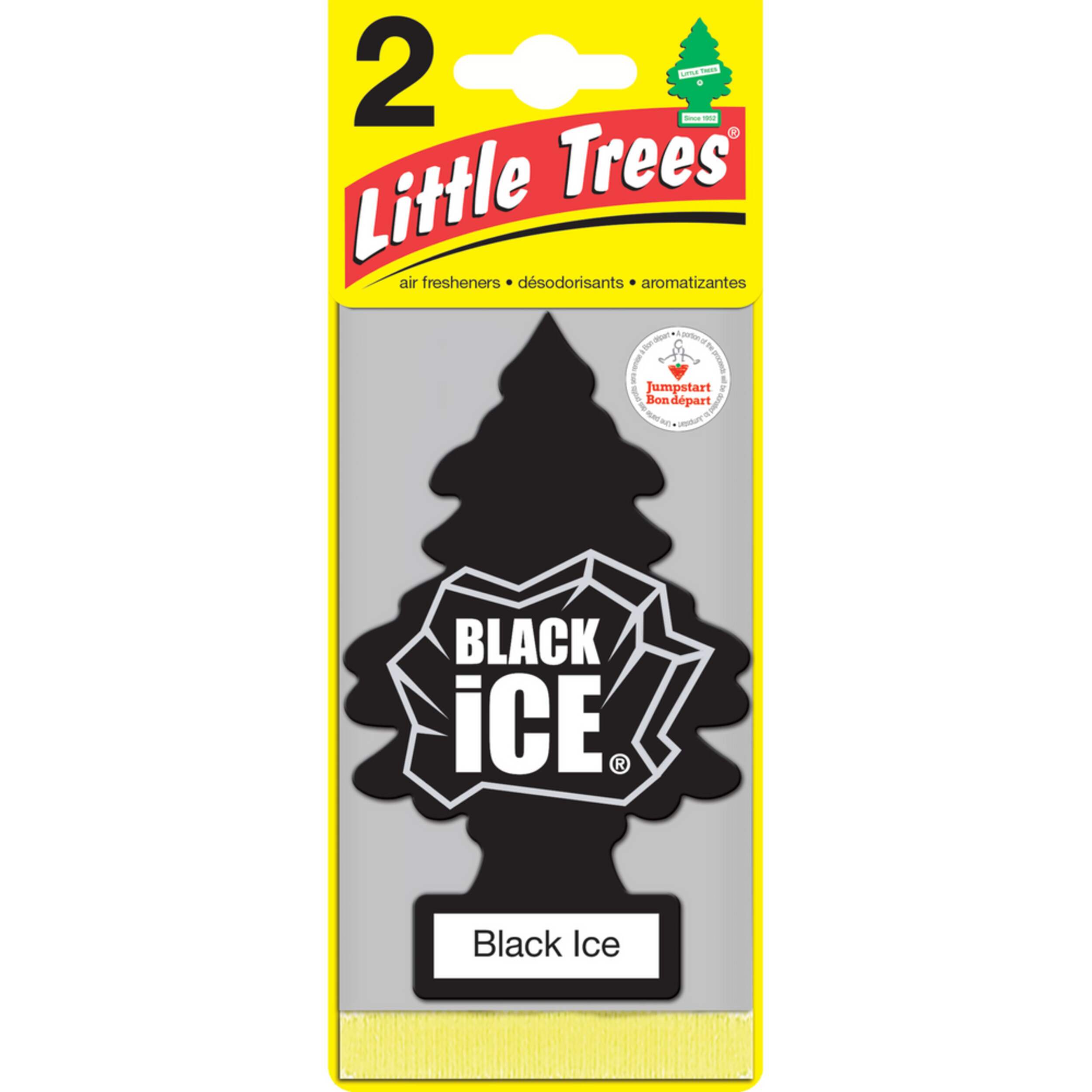 Désodorisant à suspendre Little Trees Bon départ, glace noire, paq. 2 Front_Flat