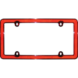 Red Reflector License Plate Frame Front_Flat