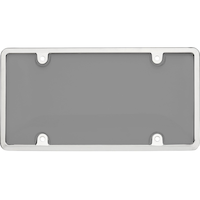 Chrome License Plate Frame with Smoke Shield for Offroad/Showroom Use Only Front_Flat