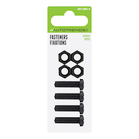 Metric Nylon License Plate Fasteners, Black Front_Flat