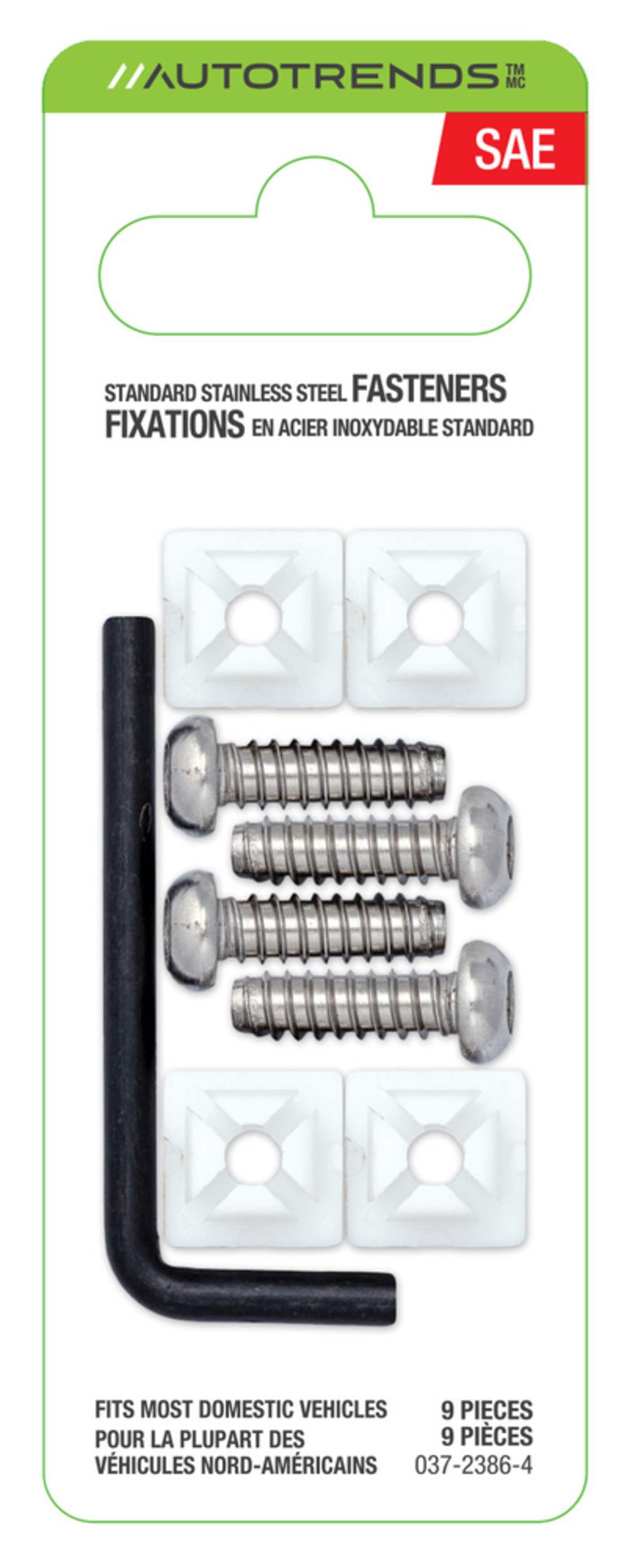 Standard Stainless License Plate Locking Fasteners Front_Flat