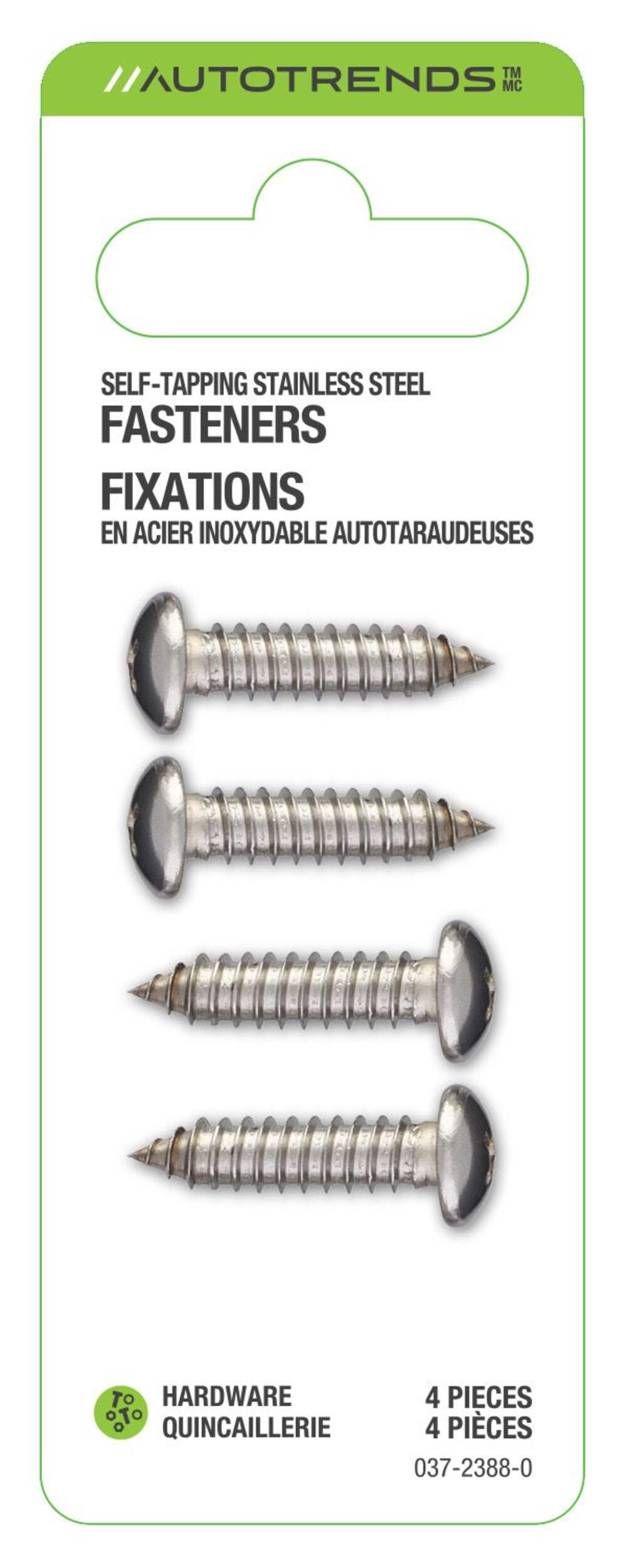 Self-Tapping License Plate Fasteners Front_Flat