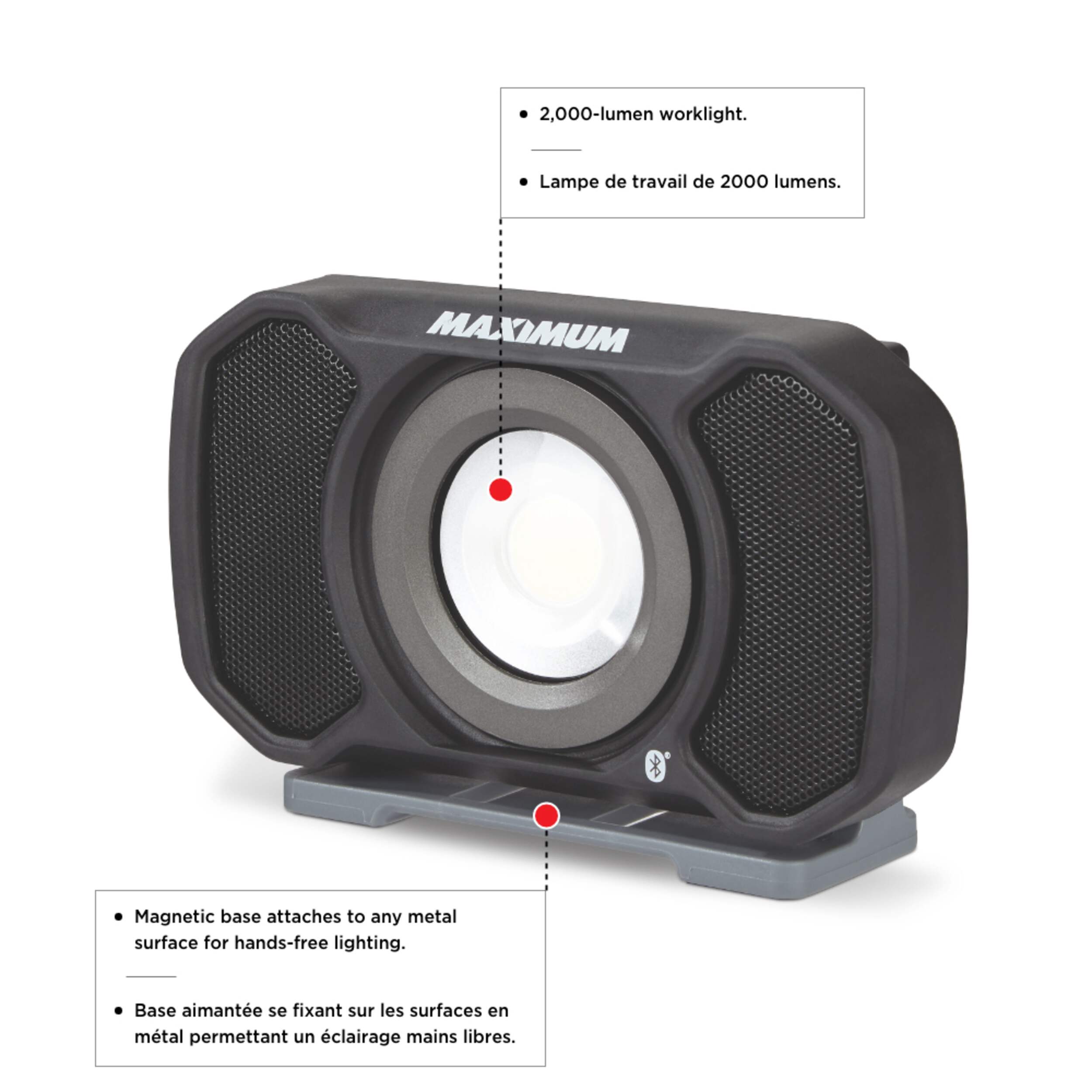 MAXIMUM LED Worklight with Builtin Bluetooth Speaker Canadian Tire