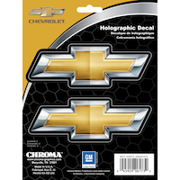 Chevrolet Holographic Bowtie Decal, 2-pc Front_Flat