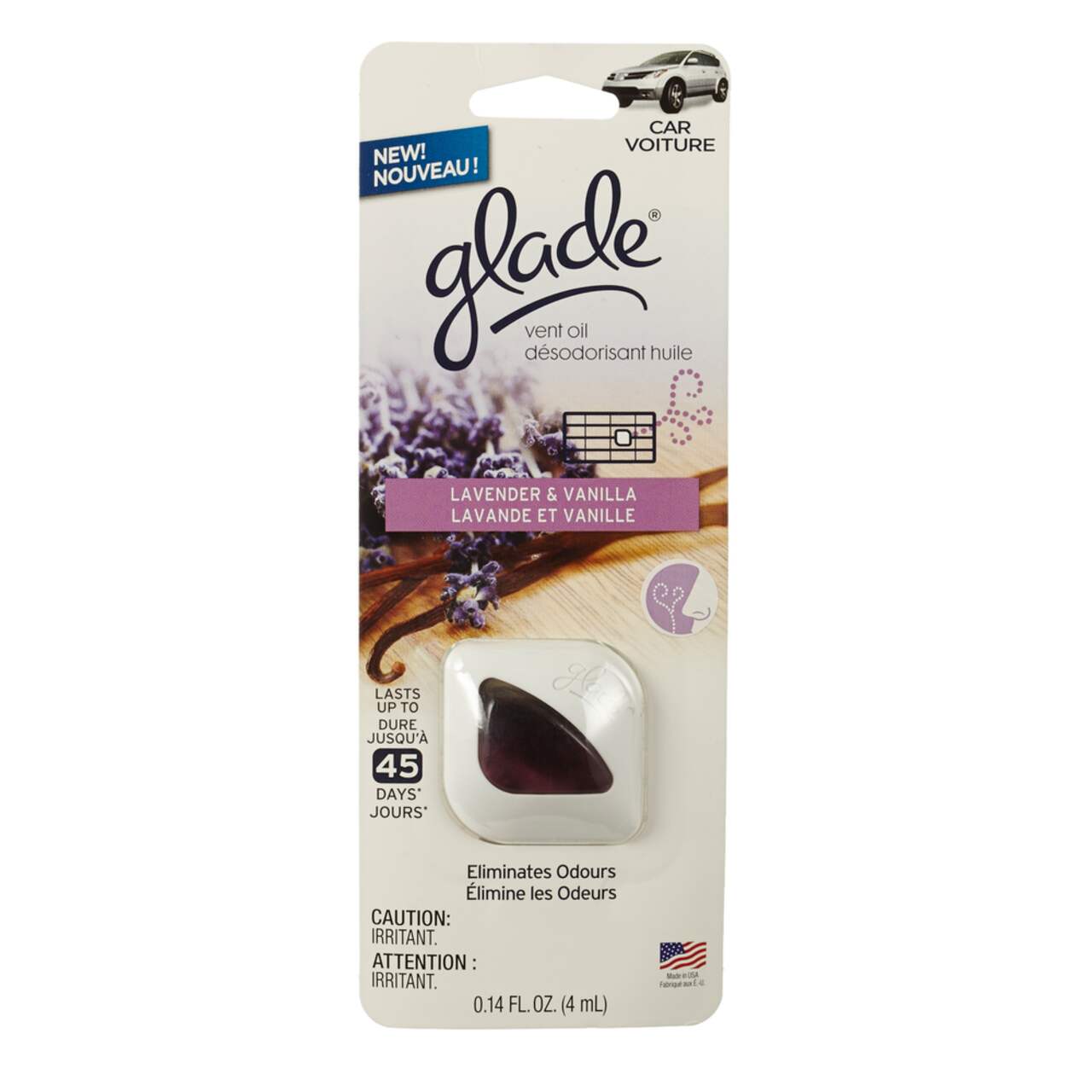 Glade Vent Oil Car Air Freshener, Lavender & Vanilla
