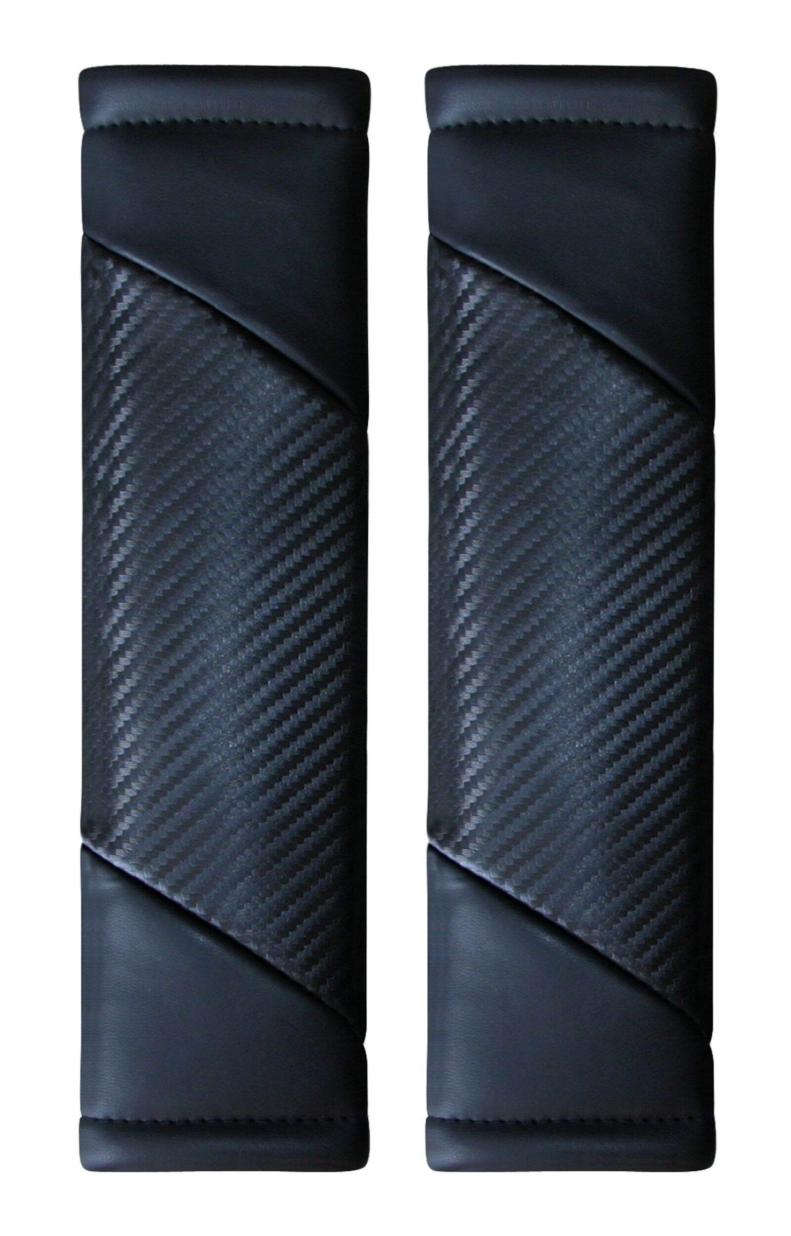 AutoTrends Carbon Fibre Seat Belt Pad, 2-pk Front_Flat