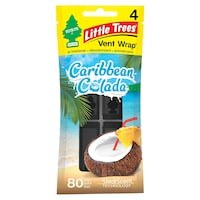 Little Trees Vent Wrap Air Freshener, Caribbean Colada, 4-pk Front_Flat