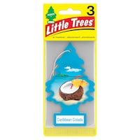 Little Trees Hanging Air Freshener, Caribbean Colada, 3-pk Front_Flat