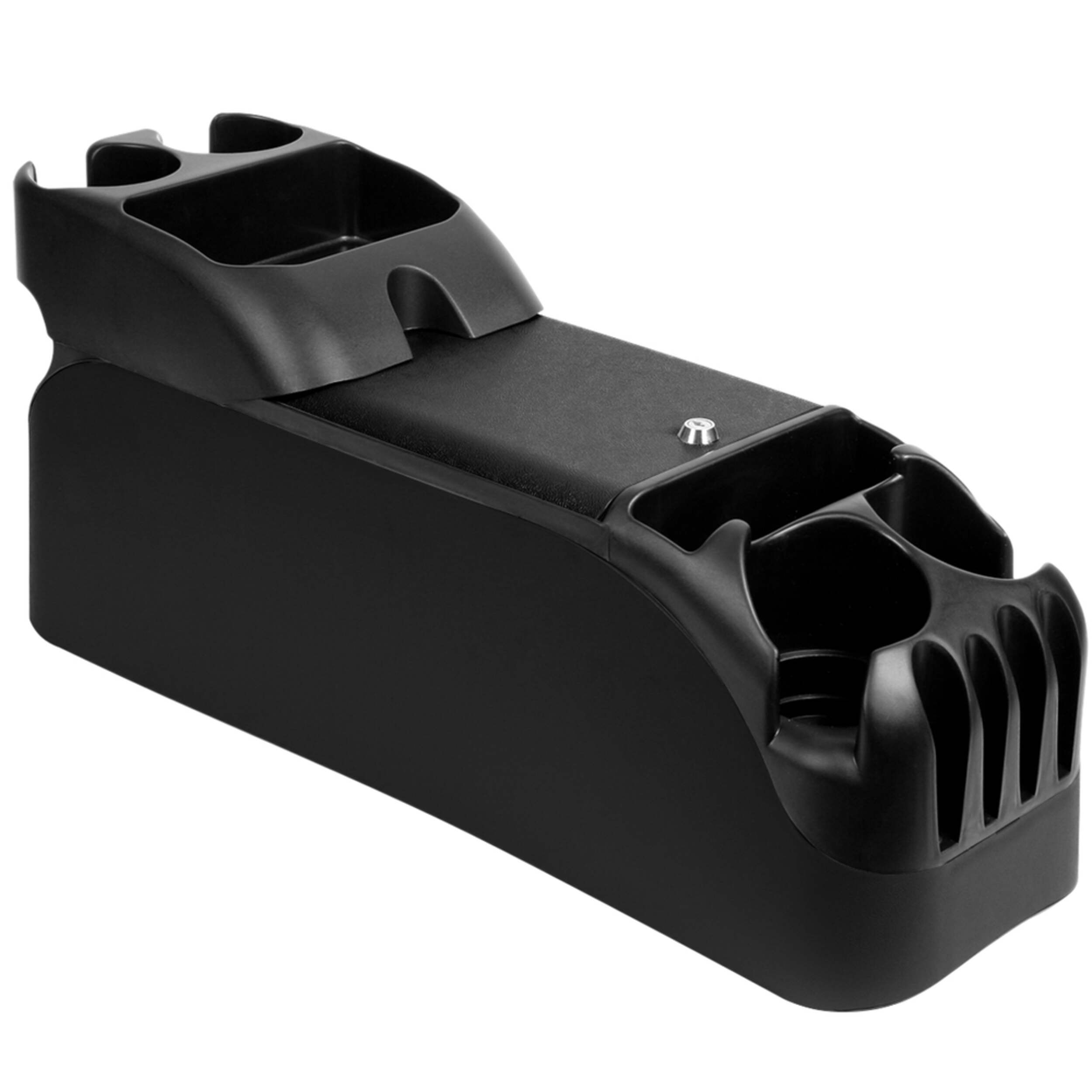 Console centrale à profil bas pour VUS, camionnettes, fourgonnettes, noir Front_Angled_Right