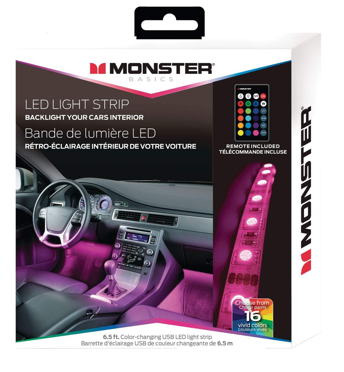 Lumière à DEL pour intérieur de voiture Monster