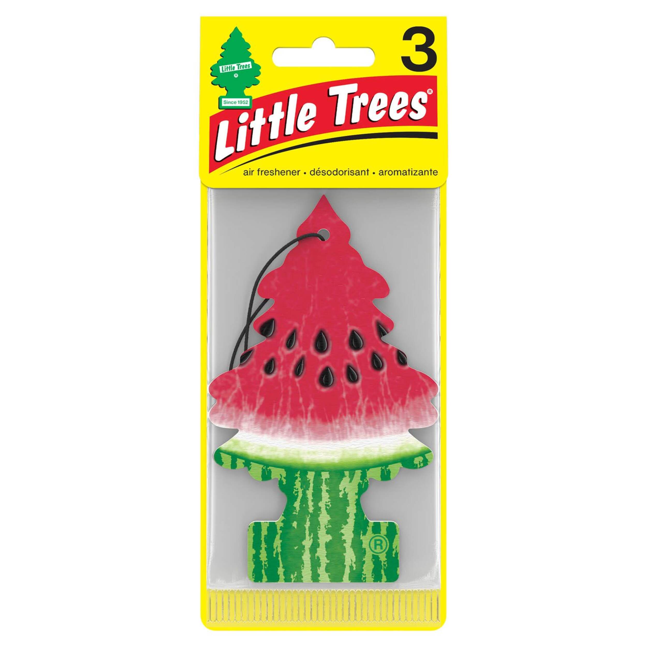 Little Trees Hanging Air Freshener, Watermelon, 3-pk Front_Flat