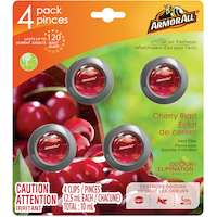 Armor All Vent Clip Car Air Freshener, Cherry Blast, 4-pk Front_Flat