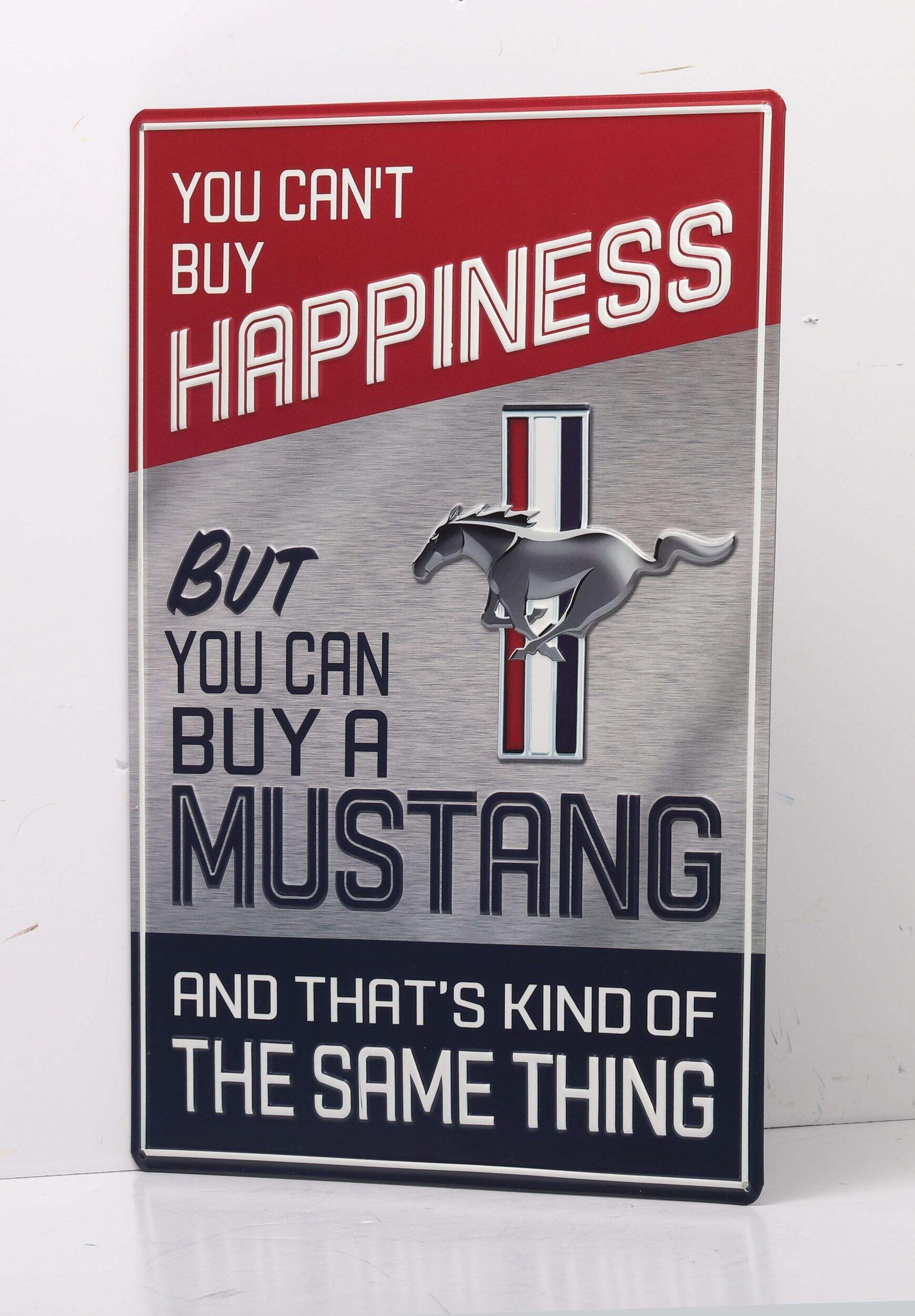 Plaque, Happiness, Mustang Front_Angled_Left