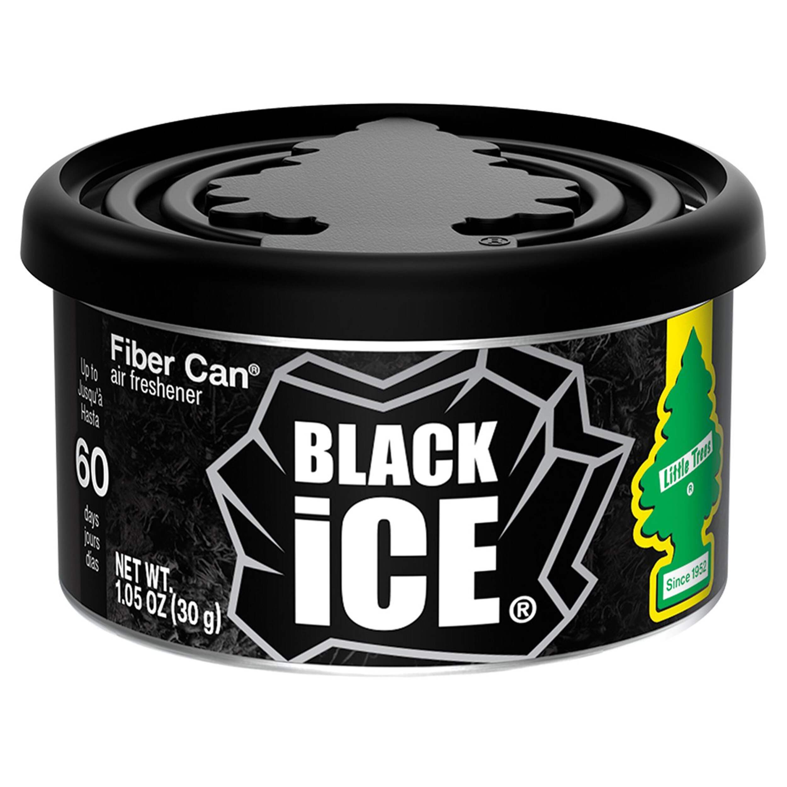 Little Trees Fiber Can Auto Air Freshener, Black Ice Front_Elevated