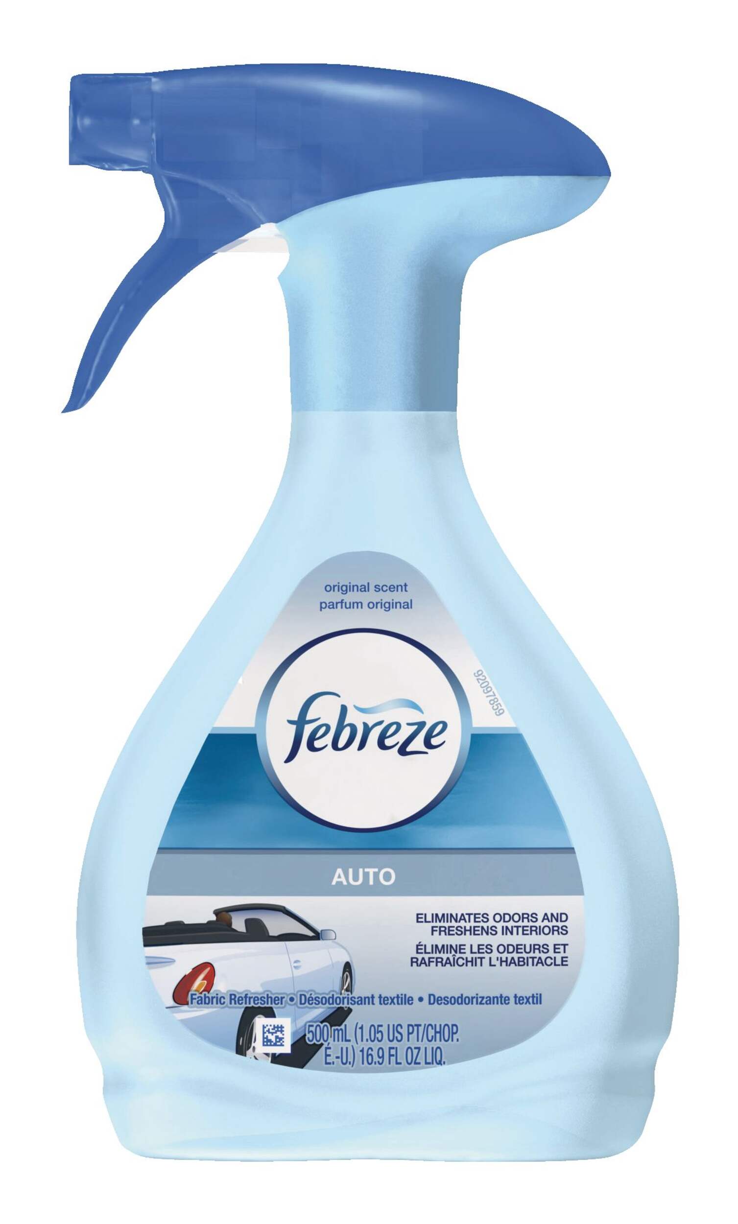 Febreze Odor-Fighting Fabric Refresher Auto, 500 mL Spray Front_Flat