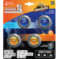 Armor All Vent Clip Smoke Air Freshener, Midnight Air/Citrus Breeze, 4-pk Front_Flat