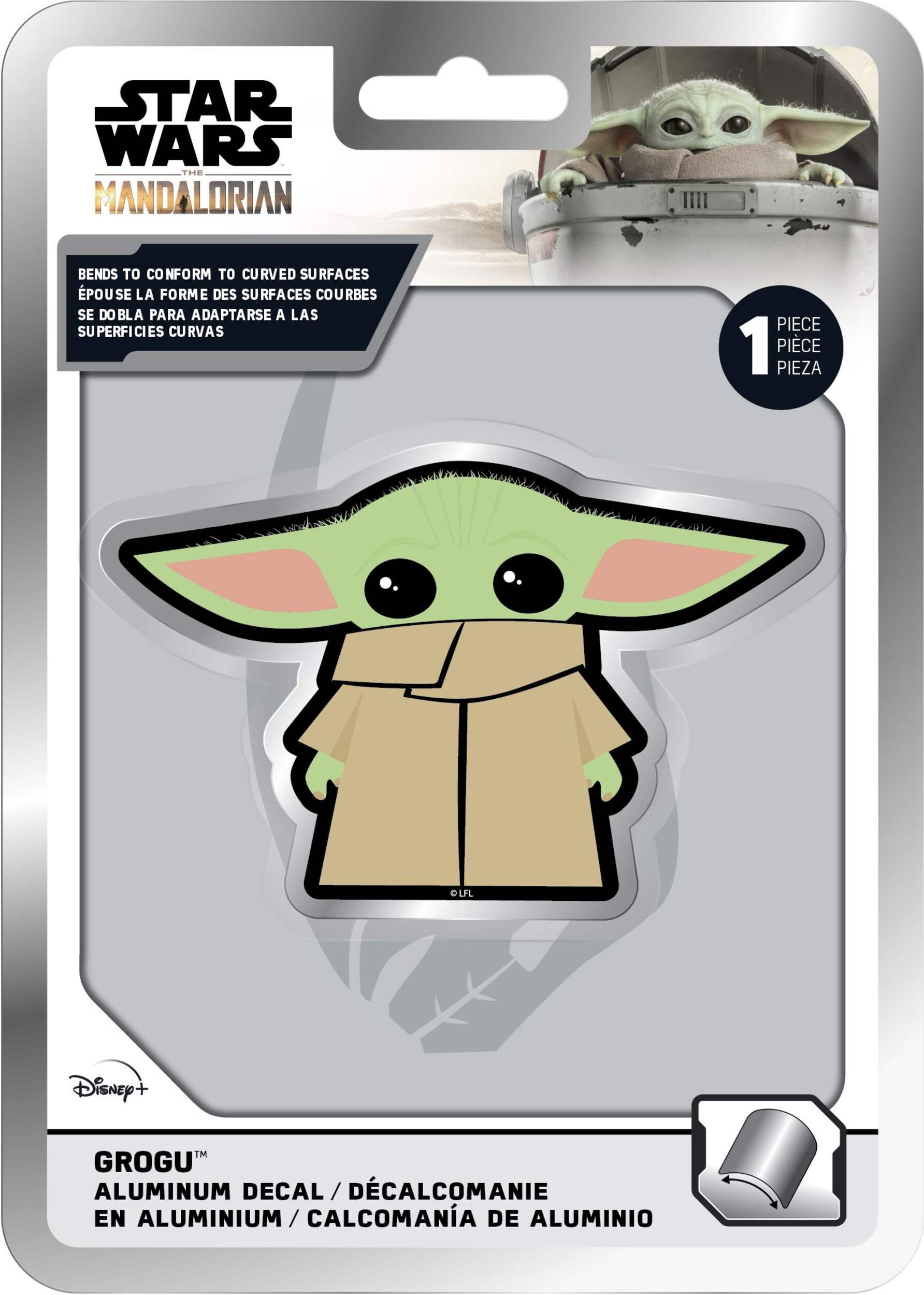 Chroma Star Wars Baby Yoda Aluminum Window Decal Front_Flat