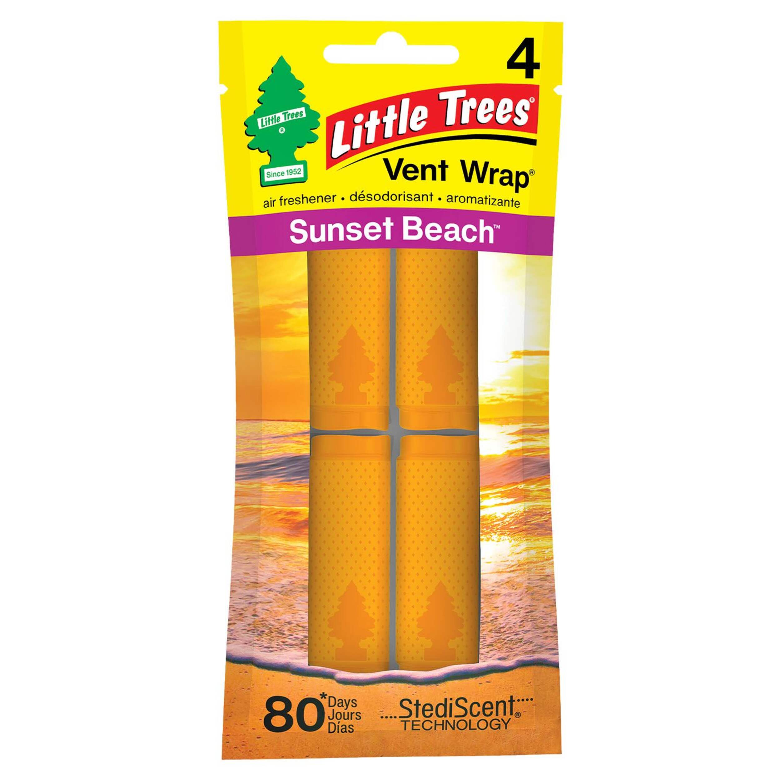 Little Trees Beach Car Vent Wrap Air Freshener, 4-pk Front_Flat