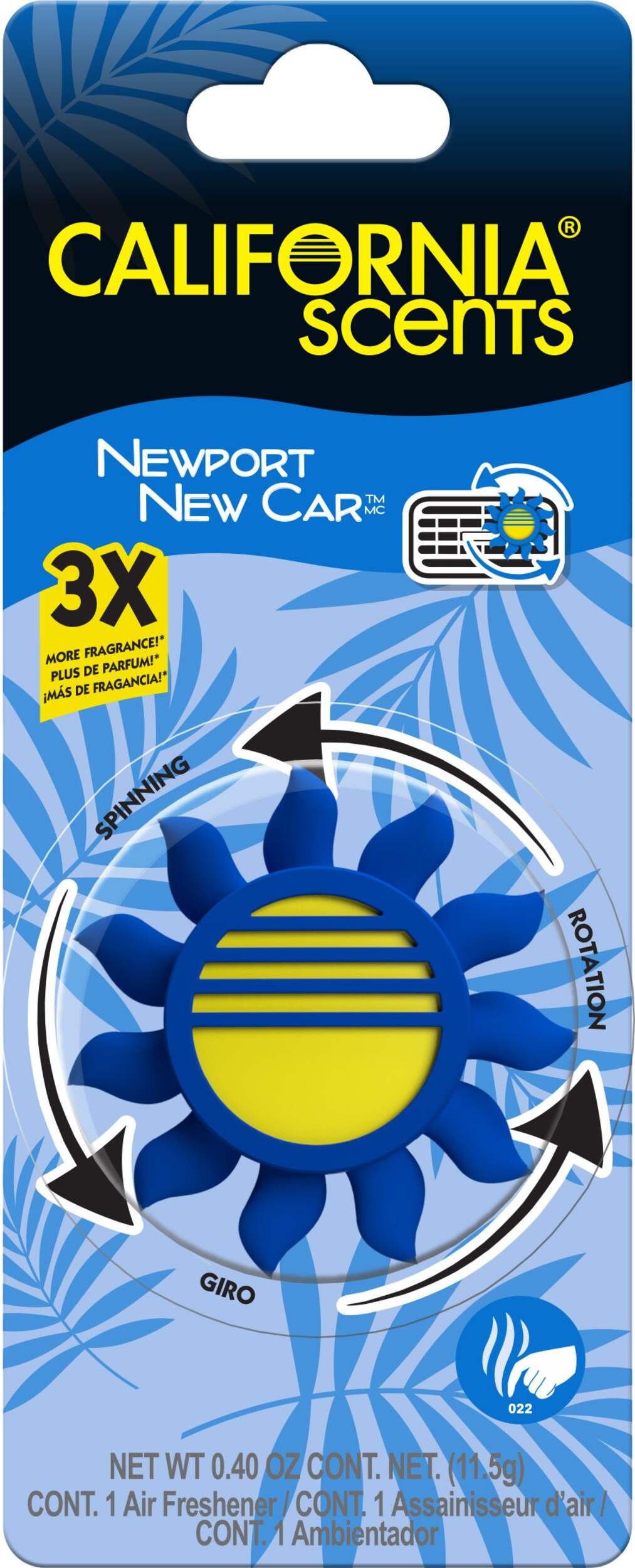 California Scents Newport New Car Spinner Air Freshener Front_Flat