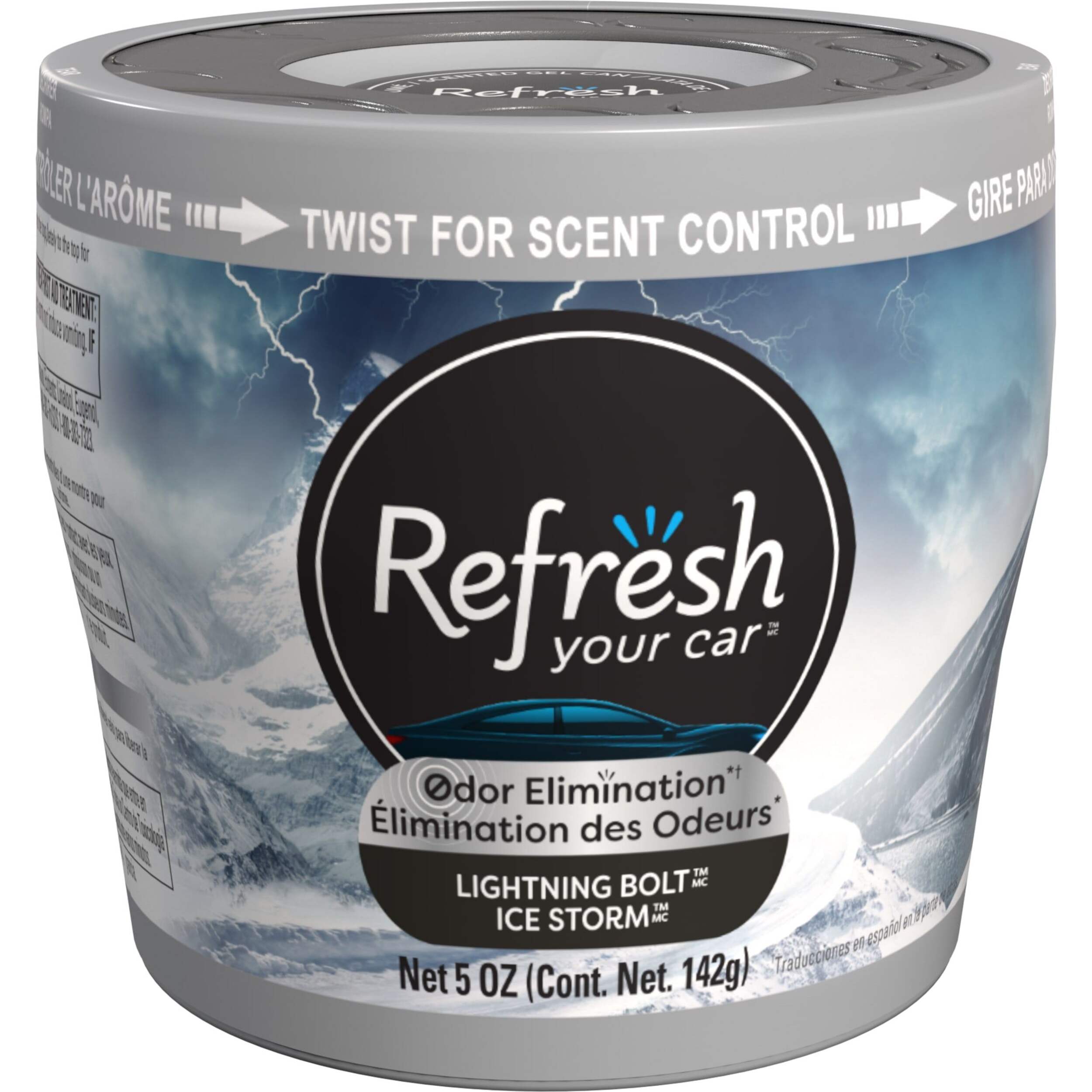 Refresh Your Car! Lightning Bolt Ice Storm Dual Can Air Freshener, 5-oz Front_Elevated