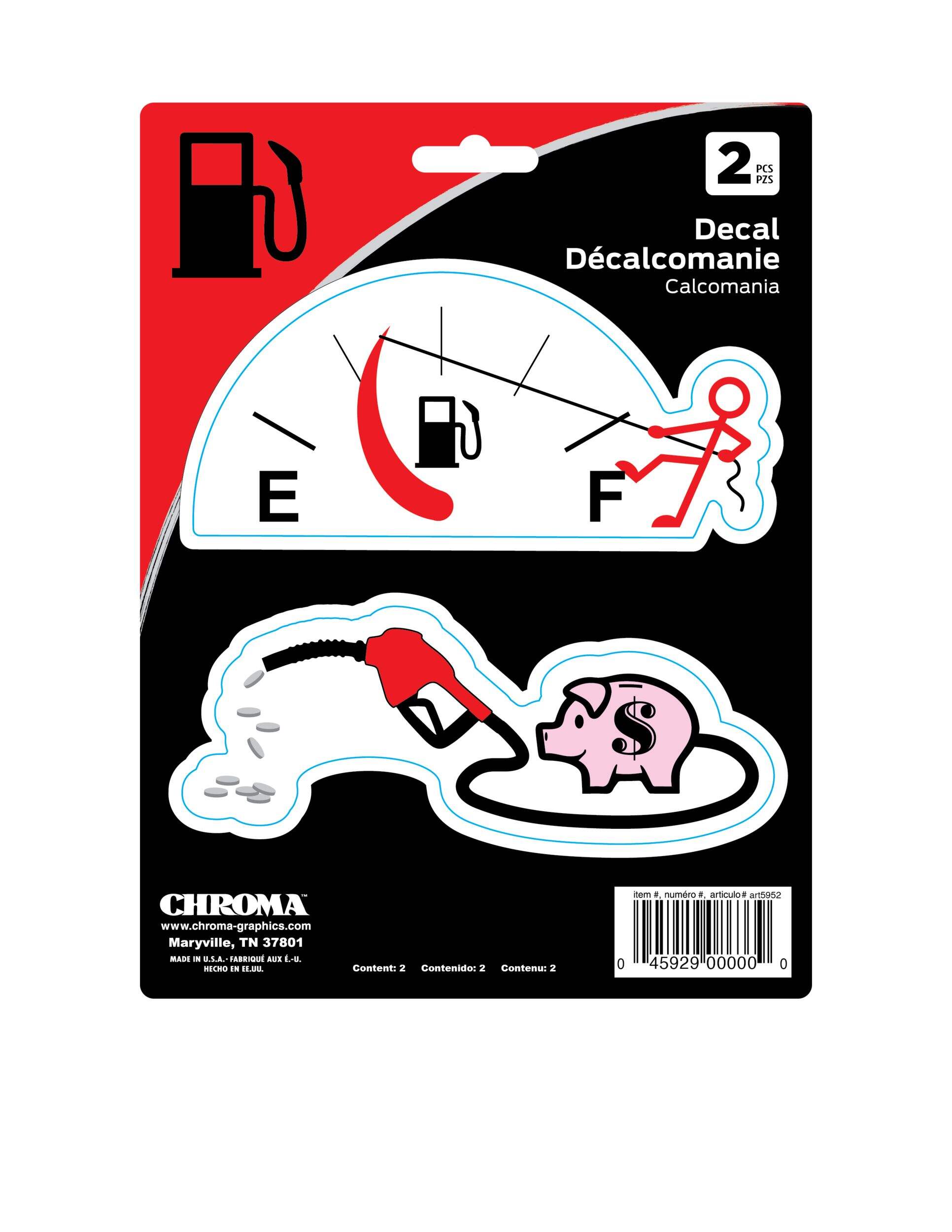 Décalcomanie autoadhésive en vinyle Chroma, Gas, ens. 2 Front_Flat