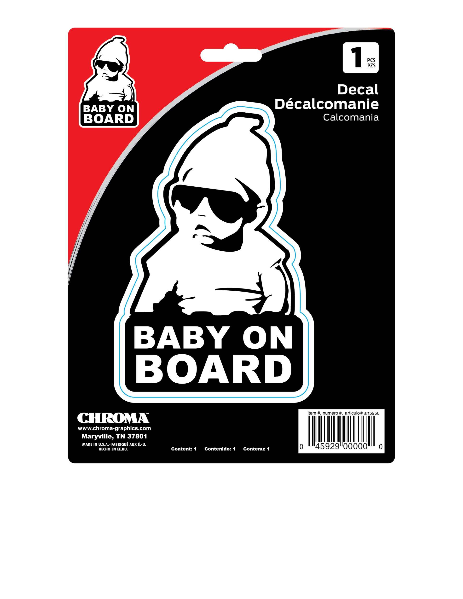Chroma Baby On Board Self-Adhesive Decal Front_Flat
