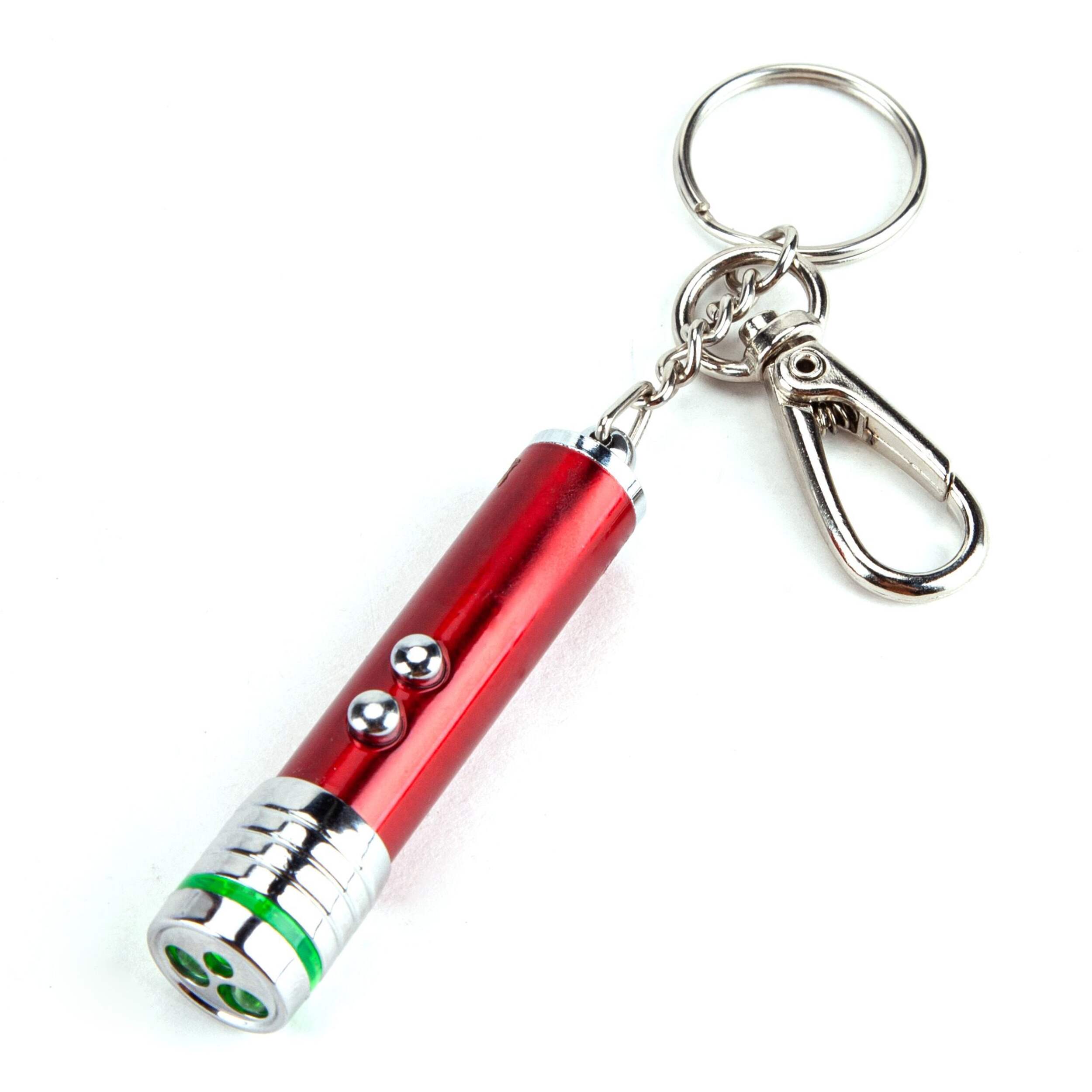 AutoTrends 2-in-1 Laser and LED Light Keychain Front_Three_Fourths_Angled_Left
