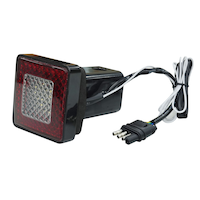 Trailer Hitch Cover Dust-Resistant LED Light Front_Three_Fourths_Angled_Left