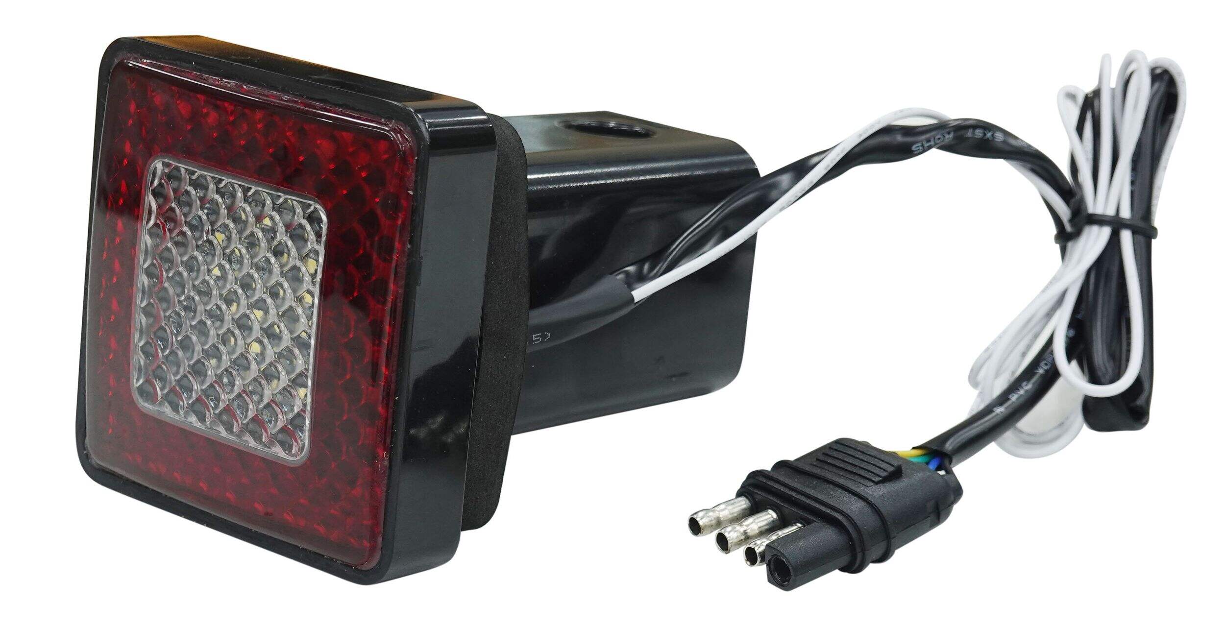 Trailer Hitch Cover Dust-Resistant LED Light Front_Three_Fourths_Angled_Left