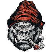 Lethal Threat Attitude Gorilla Decal, 5.6 x 5.6-in Front_Flat