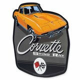 Corvette Sting Ray Metal Sign Front_Three_Fourths_Angled_Left