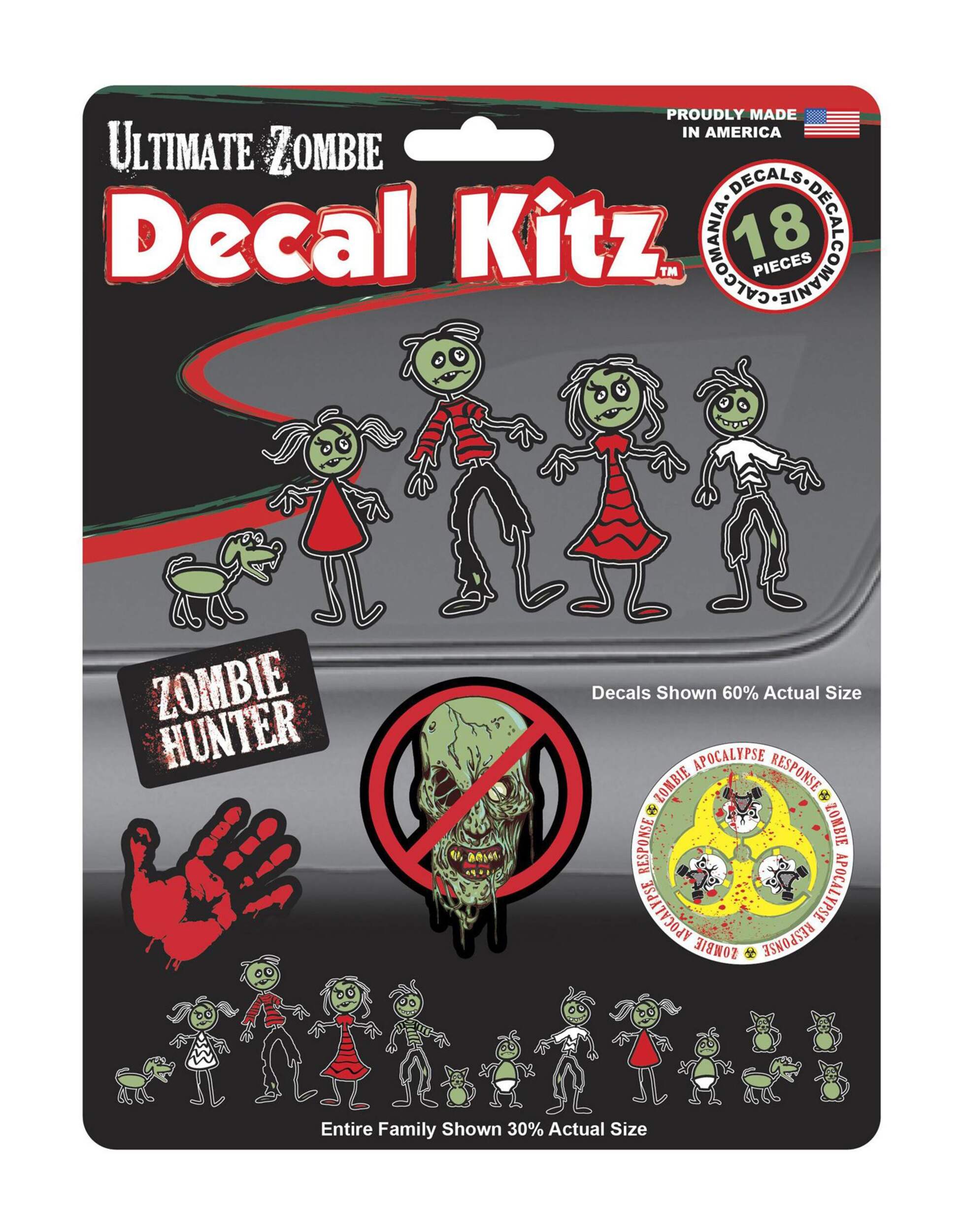 Chroma Zombie Decal Kit, 18-pc Front_Flat