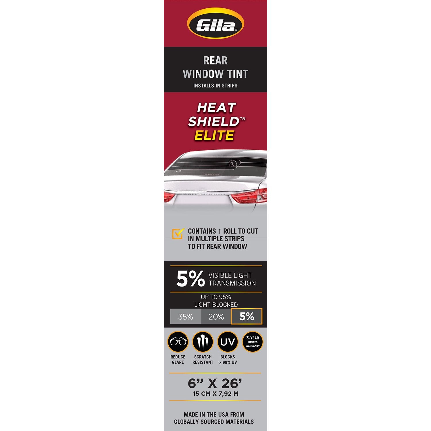Gila Heat Shield Elite Ceramic 5 VLT Rear Window Tint Canadian Tire
