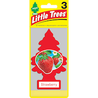 Little Trees Hanging Air Freshener, Strawberry, 3-pk Front_Flat