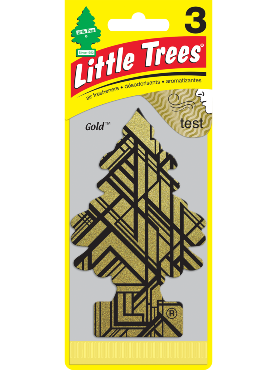 Little Trees Hanging Air Freshener, Gold, 3-pk