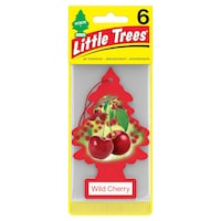 Little Trees Hanging Car Air Freshener, Wild Cherry, 6-pk Front_Flat