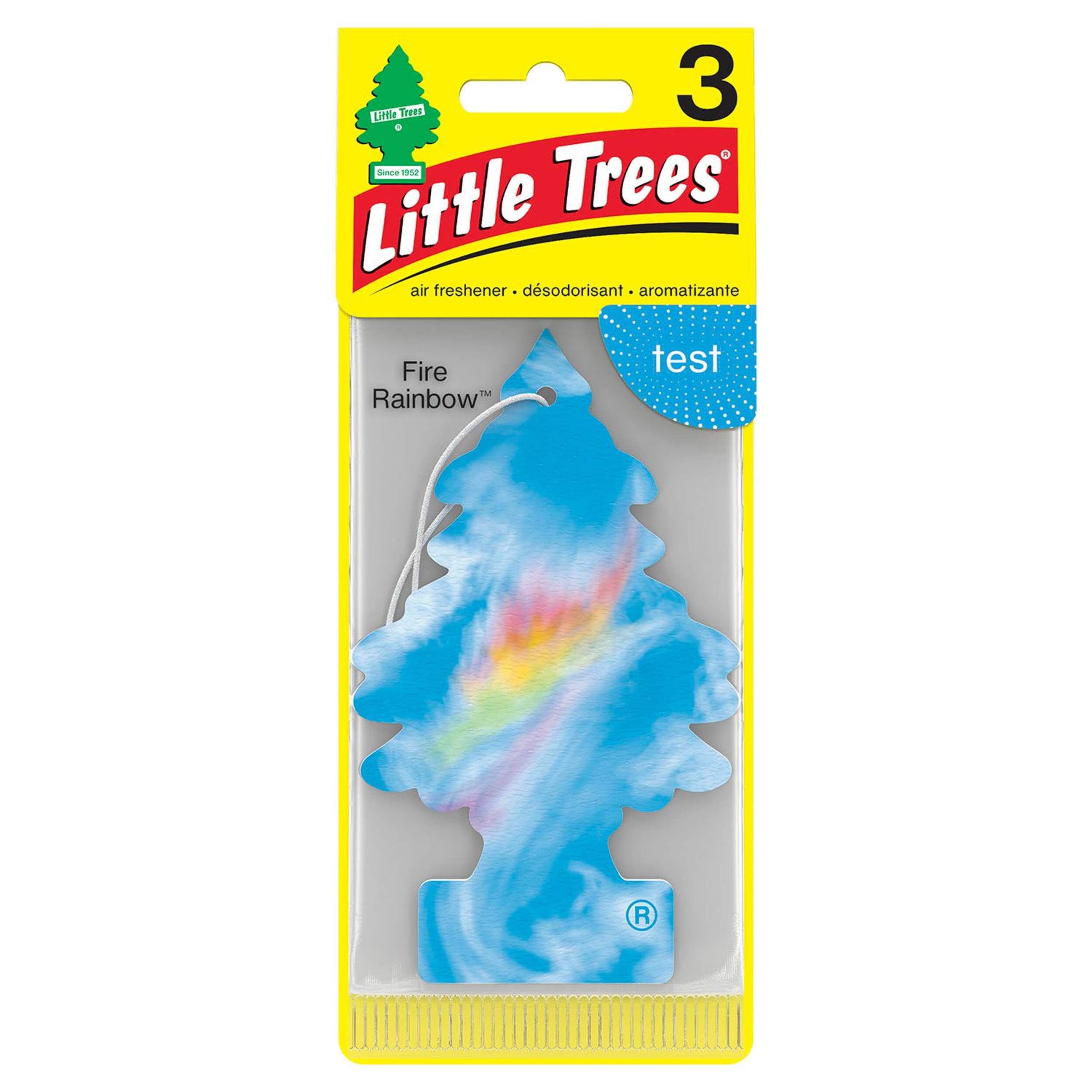 Little Trees Fire Rainbow Hanging Car Air Freshener, 3-pk Front_Flat