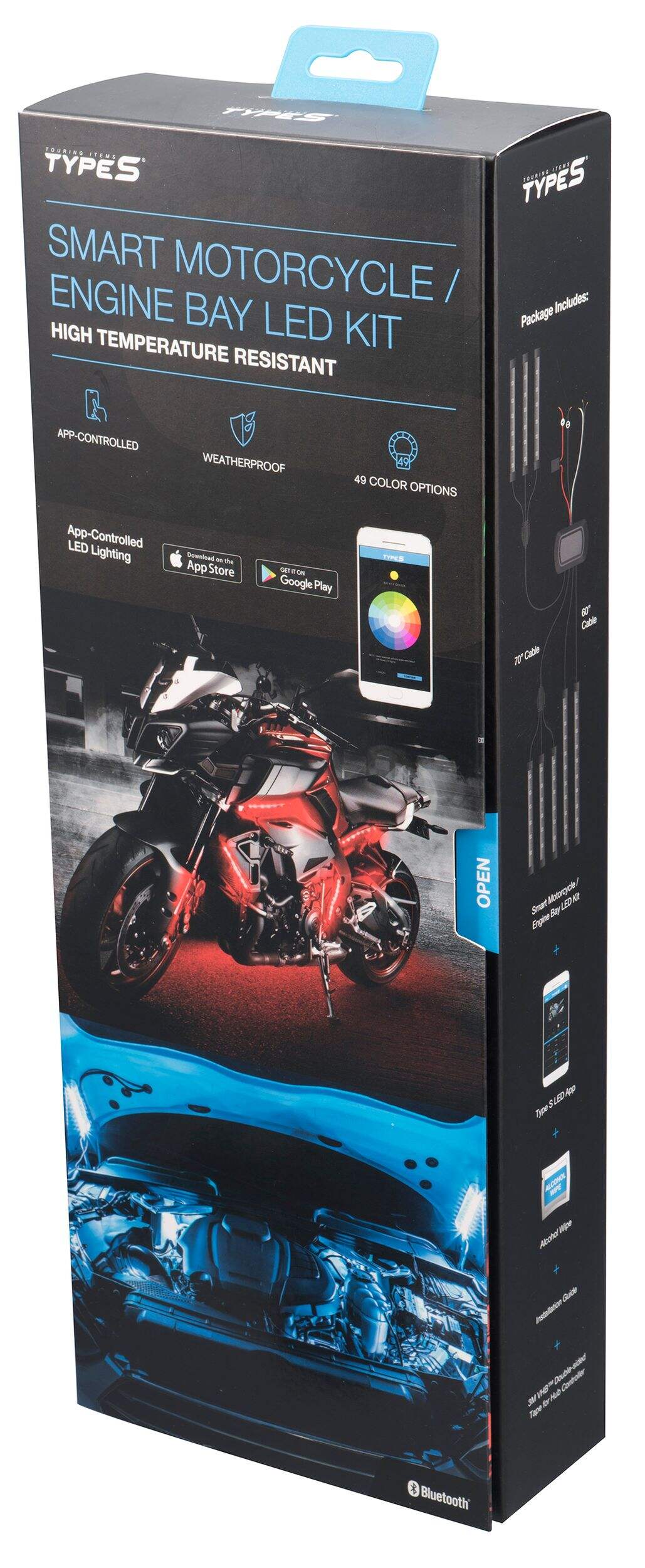 TypeS HyperBright Smart Motorcycle/Underhood LED Kit Front_Angled_Left