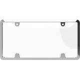 Cruiser Chrome Tuf Metal License Plate Frame with Clear Shield Front_Flat