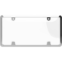 Cruiser Chrome Tuf Metal License Plate Frame with Clear Shield Front_Flat